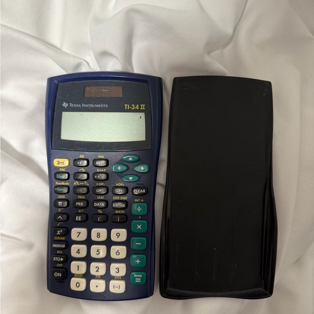 Texas Instruments Blue Calculator with Cover